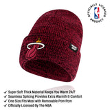 Ultra Game Youth NBA Official Super Soft Winter Beanie Knit Hat With Extra Warm Touch Screen Gloves | Miami Heat