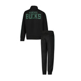 Ultra Game Youth NBA Official Super Soft Full Zip Active Track Jacket and Pants Set | Milwaukee Bucks