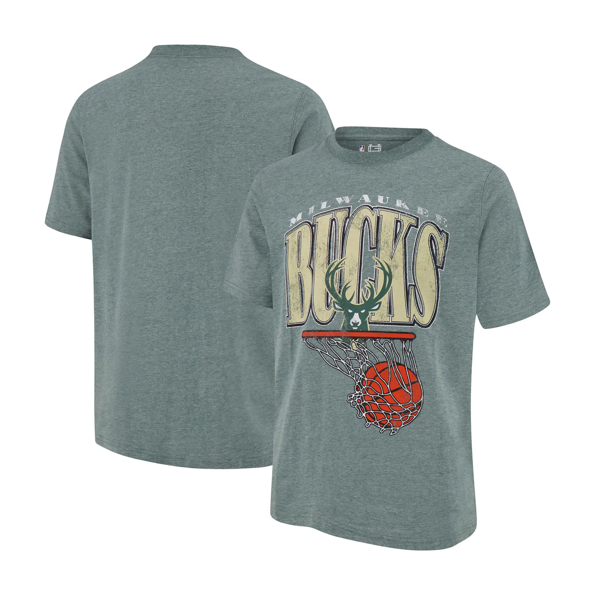 Ultra Game Youth NBA Official Super Soft Distressed T-Shirt | Milwaukee Bucks