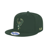 Ultra Game Youth NBA Official 8-20 Twill Snap Back Ultimate Baseball Cap Hat | Milwaukee Bucks
