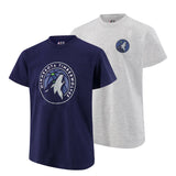 Ultra Game Youth NBA Official Standard Super Soft 2 Pack T-Shirt Set | Minnesota Timberwolves
