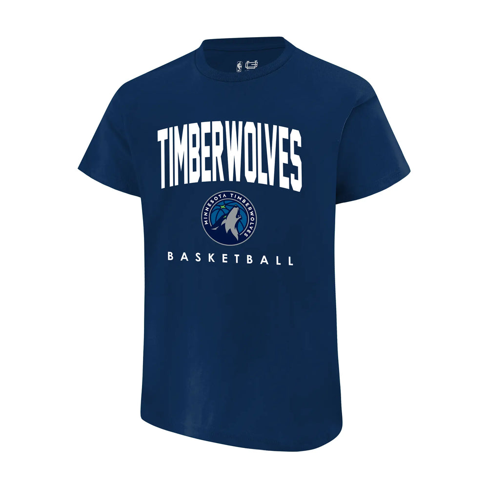 Ultra Game Youth NBA Official Arched Plexi Short Sleeve T-Shirt | Minnesota Timberwolves
