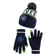 Ultra Game Youth NBA Official Super Soft Winter Beanie Knit Hat With Extra Warm Touch Screen Gloves | Minnesota Timberwolves