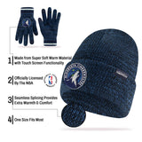 Ultra Game Youth NBA Official Super Soft Winter Beanie Knit Hat With Extra Warm Touch Screen Gloves | Minnesota Timberwolves