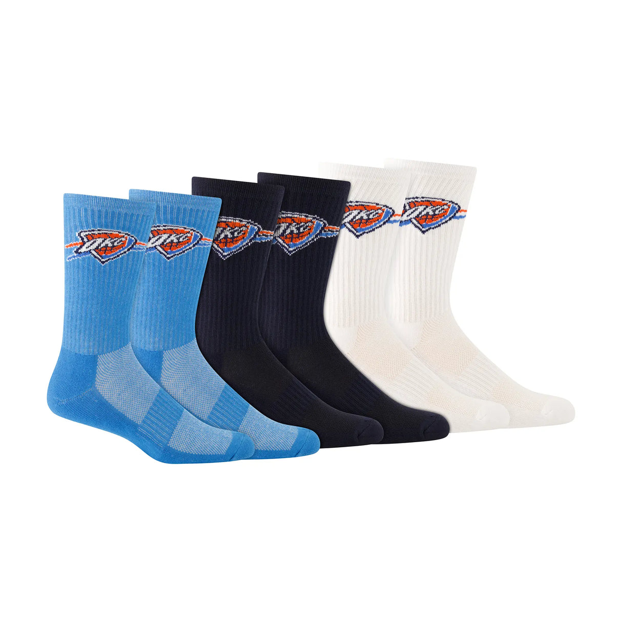 Ultra Game Boys NBA Official Athletic Cushioned Core Logo Team Crew Socks | Oklahoma City Thunder