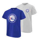 Ultra Game Youth NBA Official Standard Super Soft 2 Pack T-Shirt Set | Philadelphia 76ers