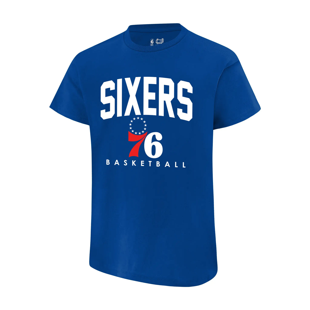 Ultra Game Youth NBA Official Arched Plexi Short Sleeve T-Shirt | Philadelphia 76ers