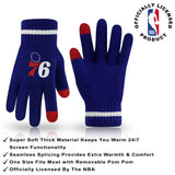 Ultra Game Youth NBA Official Super Soft Winter Beanie Knit Hat With Extra Warm Touch Screen Gloves | Philadelphia 76ers