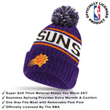 Ultra Game Youth NBA Official Super Soft Winter Beanie Knit Hat With Extra Warm Touch Screen Gloves | Phoenix Suns