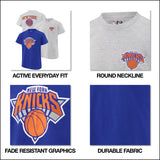 Ultra Game Youth NBA Official Standard Super Soft 2 Pack T-Shirt Set | New York Knicks
