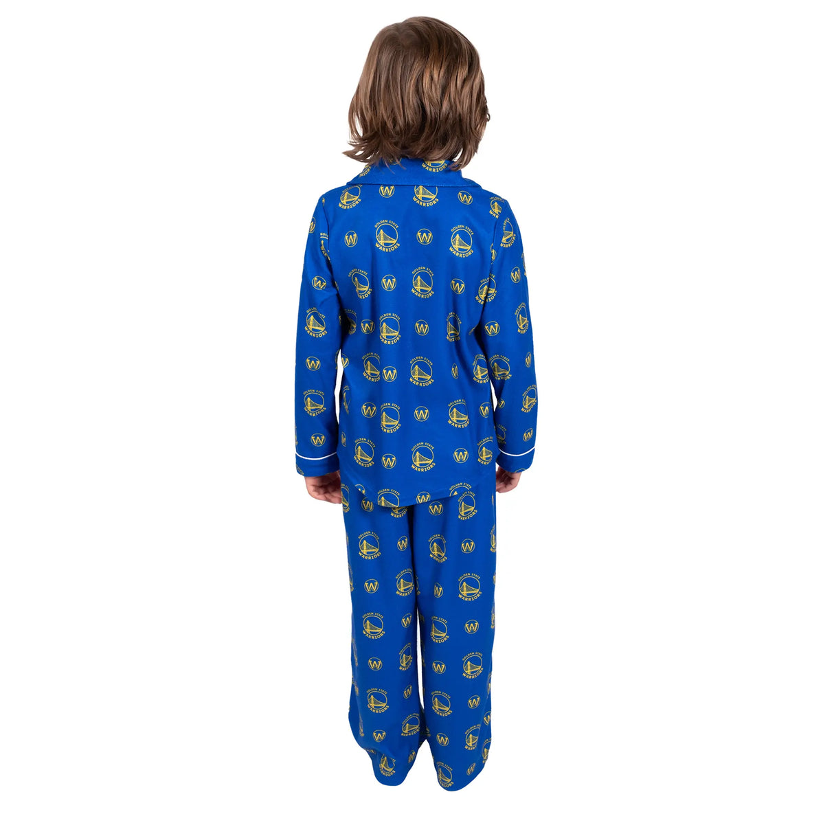 Ultra Game Youth NBA Official 2-Piece Super Soft Button Down Pajamas Set | Golden State Warriors