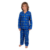 Ultra Game Youth NBA Official 2-Piece Super Soft Button Down Pajamas Set | Golden State Warriors