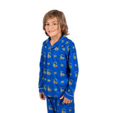 Ultra Game Youth NBA Official 2-Piece Super Soft Button Down Pajamas Set | Golden State Warriors