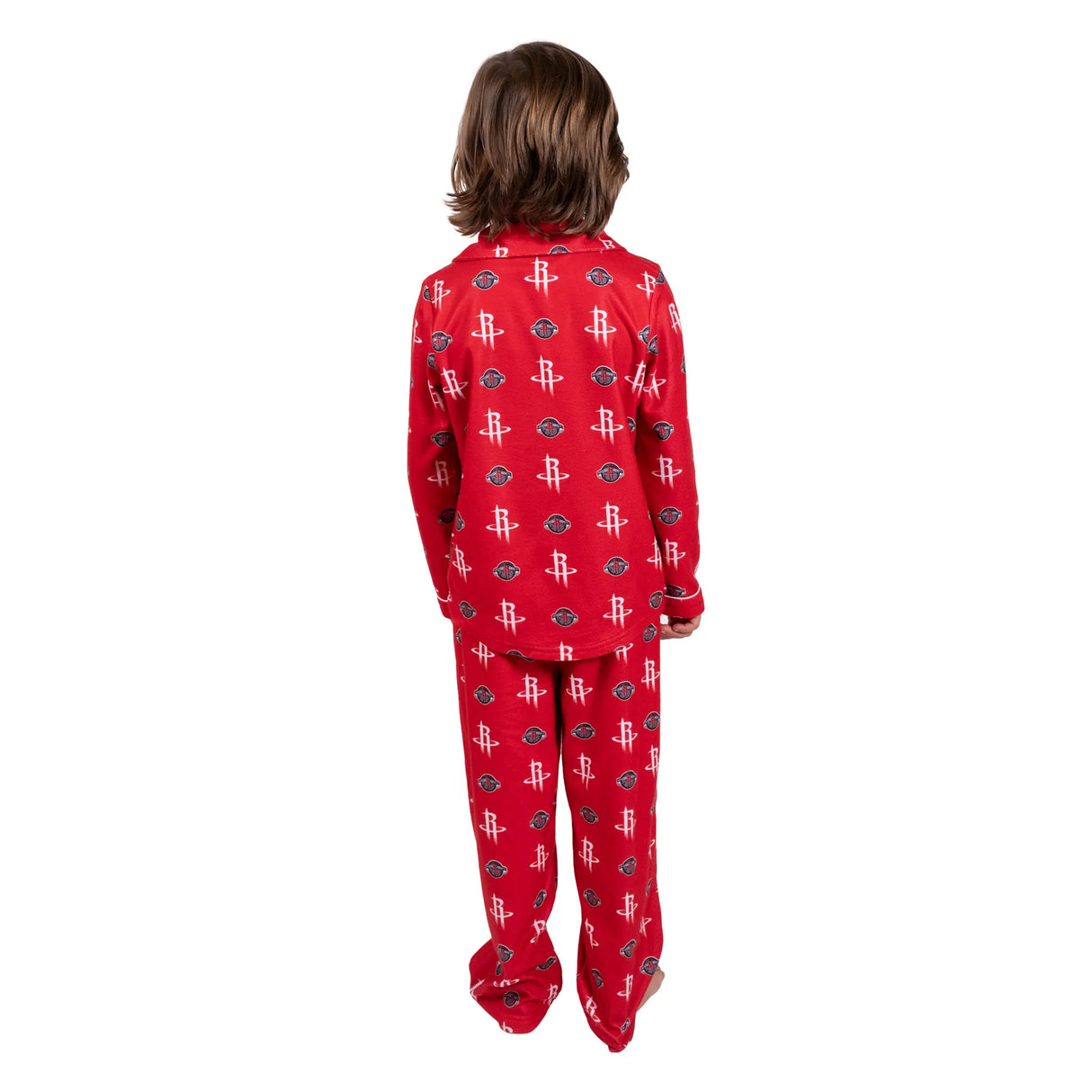 Ultra Game Youth NBA Official 2-Piece Super Soft Button Down Pajamas Set | Houston Rockets