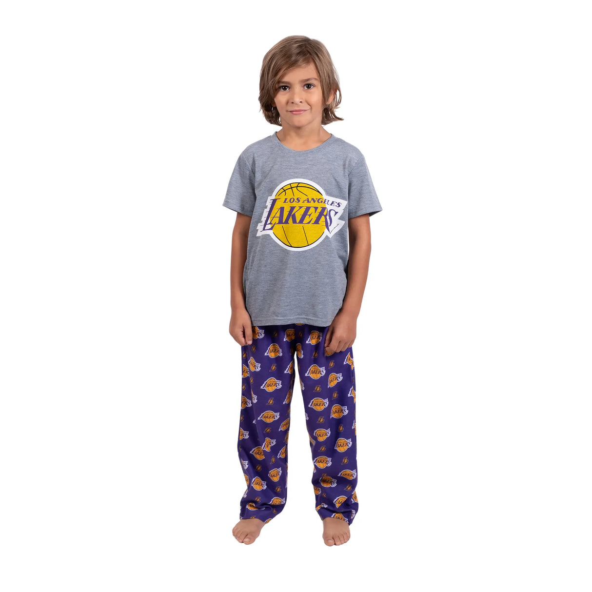 Ultra Game Youth NBA Official 2-Piece PJs Lounge Pants & Tee Set | Los Angeles Lakers