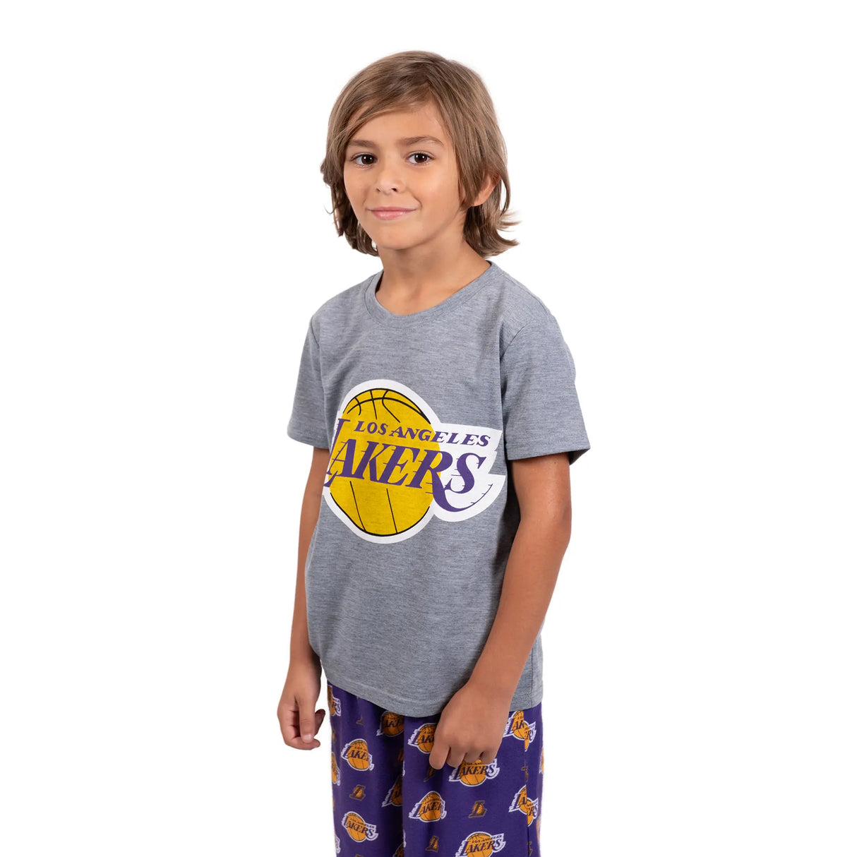 Ultra Game Youth NBA Official 2-Piece PJs Lounge Pants & Tee Set | Los Angeles Lakers