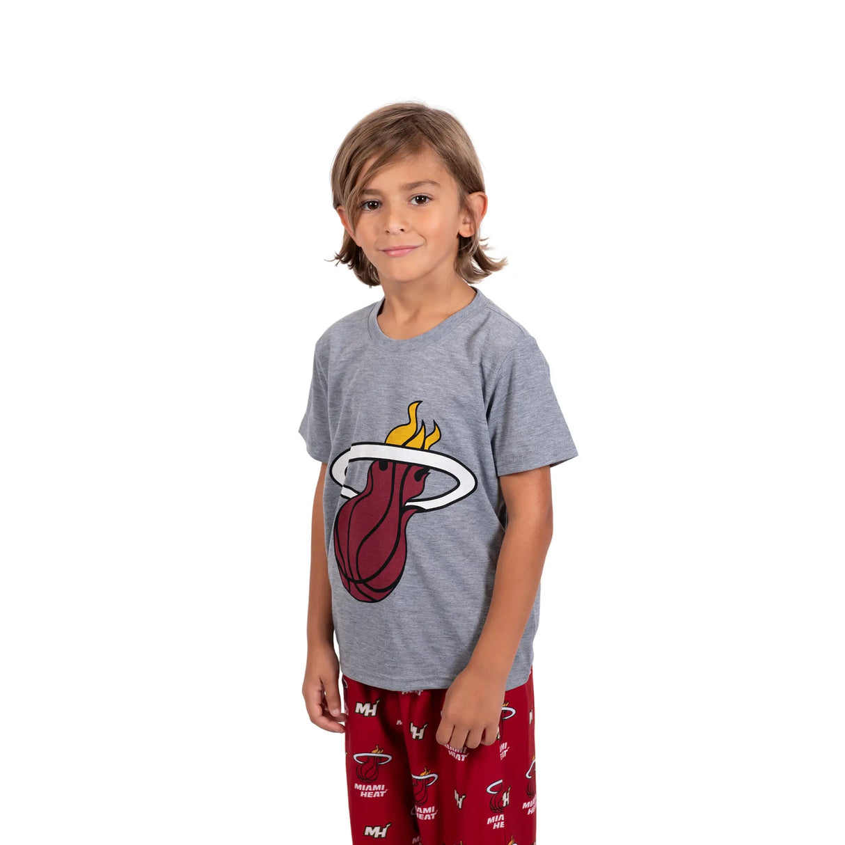 Ultra Game Youth NBA Official 2-Piece PJs Lounge Pants & Tee Set | Miami Heat