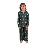Ultra Game Youth NBA Official 2-Piece Super Soft Button Down Pajamas Set | Milwaukee Bucks