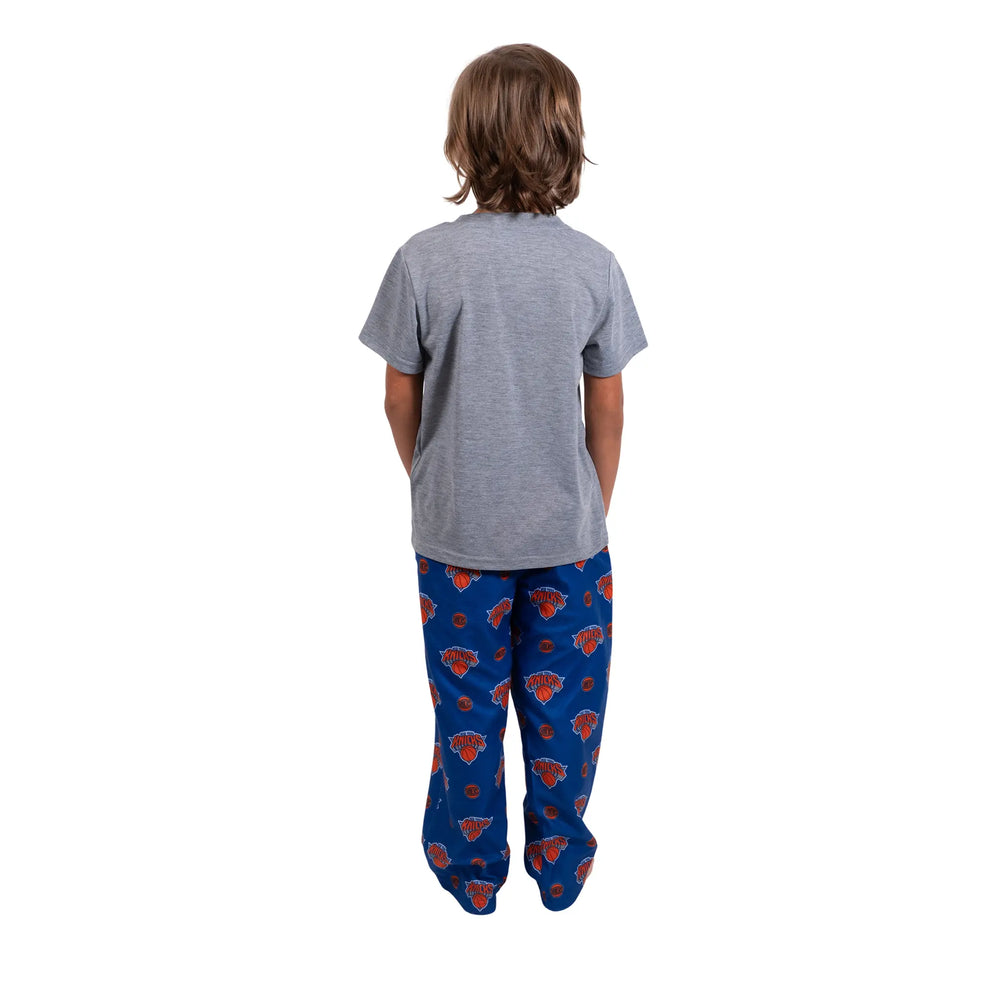 Ultra Game Youth NBA Official 2-Piece PJs Lounge Pants & Tee Set | New York Knicks