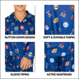 Ultra Game Youth NBA Official 2-Piece Super Soft Button Down Pajamas Set | Miami Heat
