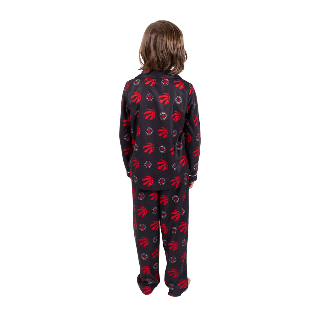 Ultra Game Youth NBA Official 2-Piece Super Soft Button Down Pajamas Set | Toronto Raptors