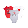 Ultra Game Youth NBA Official Baby Super Soft Cotton 3 Pack Creeper Bodysuit | Chicago Bulls