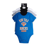 Ultra Game Youth NBA Official Baby Super Soft Cotton 3 Pack Creeper Bodysuit | New York Knicks