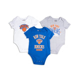 Ultra Game Youth NBA Official Baby Super Soft Cotton 3 Pack Creeper Bodysuit | New York Knicks
