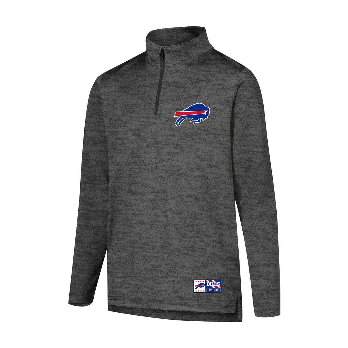 Ultra Game Youth NFL Official Super Soft Quarter Zip Long Sleeve T-Shirt | Buffalo Bills
