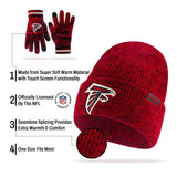 Ultra Game Youth NFL Official Super Soft Marl Knit Winter Beanie Knit Hat with Extra Warm Touch Screen Gloves