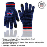 Ultra Game Youth NFL Official Super Soft Marl Knit Winter Beanie Knit Hat with Extra Warm Touch Screen Gloves | Buffalo Bills