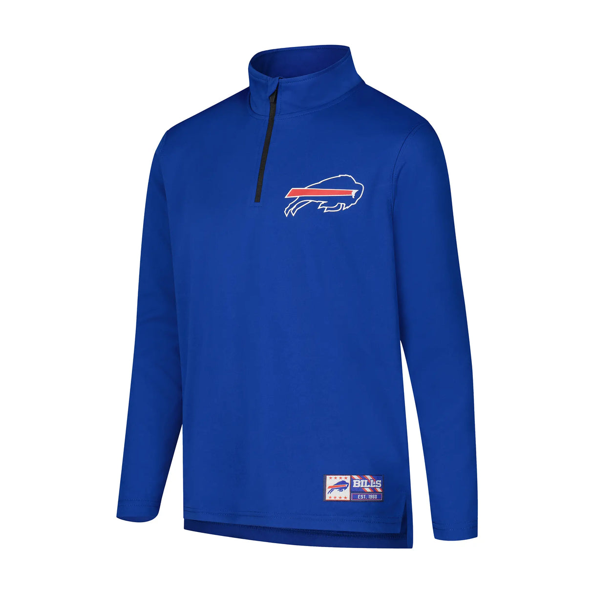 Ultra Game Youth NFL Official Super Soft Quarter Zip Long Sleeve T-Shirt | Buffalo Bills