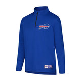 Ultra Game Youth NFL Official Super Soft Quarter Zip Long Sleeve T-Shirt | Buffalo Bills