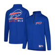Ultra Game Youth NFL Official Super Soft Quarter Zip Long Sleeve T-Shirt | Buffalo Bills