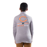 Ultra Game Youth NFL Official Super Soft Quarter Zip Long Sleeve T-Shirt | Chicago Bears