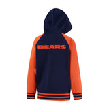 Ultra Game Youth NFL Official Super Soft Full Zip Varsity Hoodie Sweatshirt | Chicago Bears