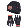 Ultra Game Youth NFL Official Super Soft Marl Knit Winter Beanie Knit Hat with Extra Warm Touch Screen Gloves | Chicago Bears