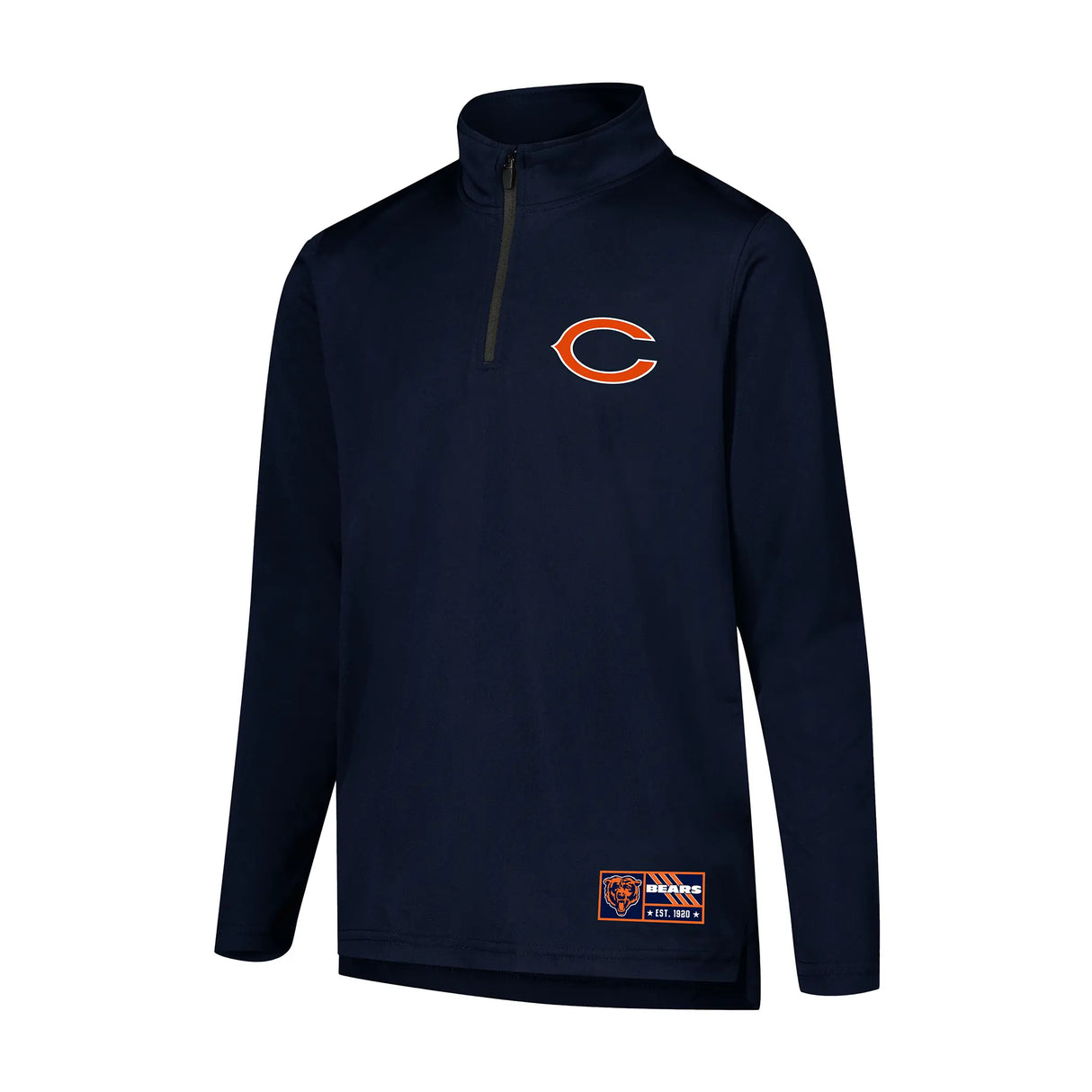 Ultra Game Youth NFL Official Super Soft Quarter Zip Long Sleeve T-Shirt | Chicago Bears