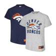 Ultra Game Youth NFL Official Super Soft 2 Pack T-Shirt Set | Denver Broncos
