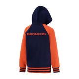 Ultra Game Youth NFL Official Super Soft Full Zip Varsity Hoodie Sweatshirt | Denver Broncos