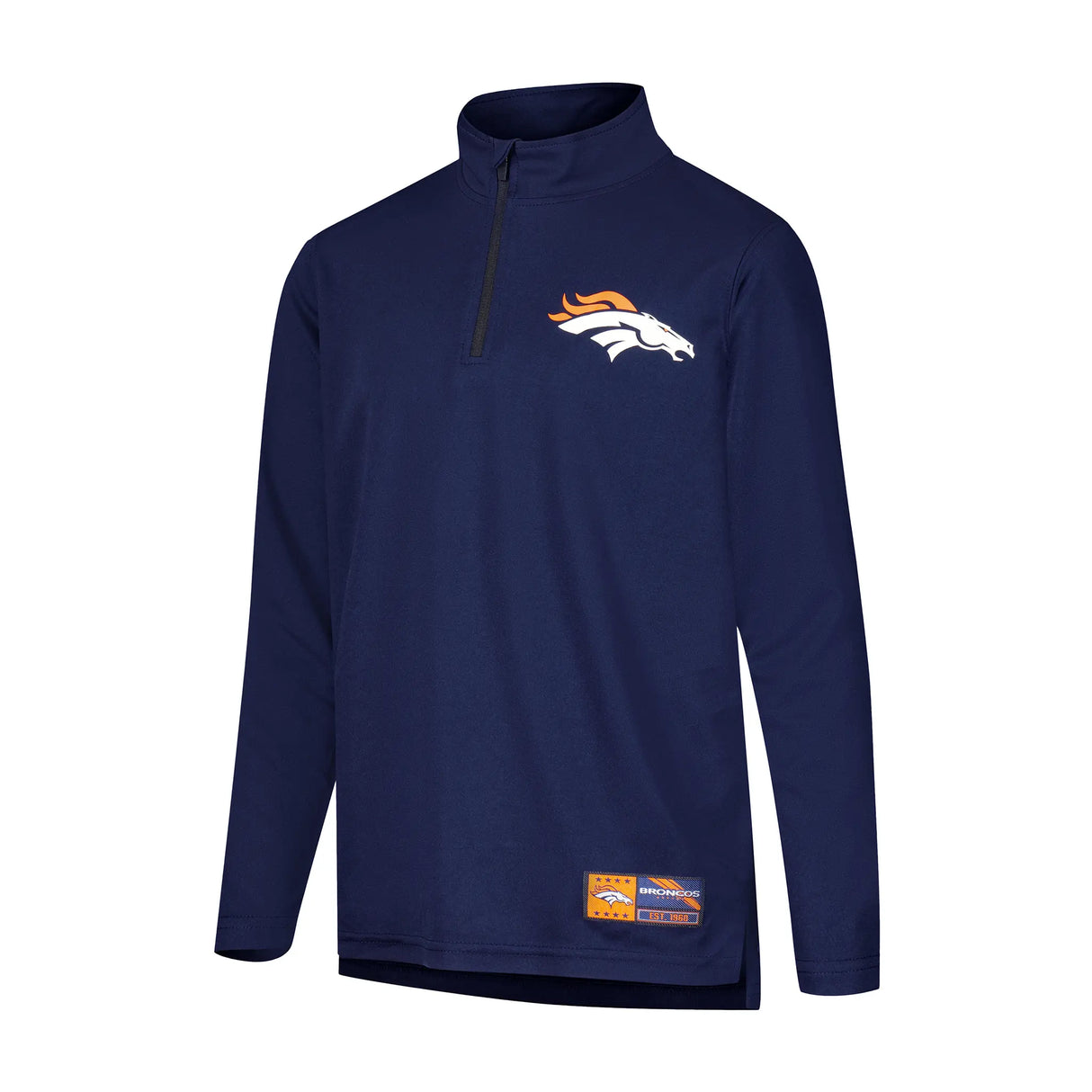 Ultra Game Youth NFL Official Super Soft Quarter Zip Long Sleeve T-Shirt