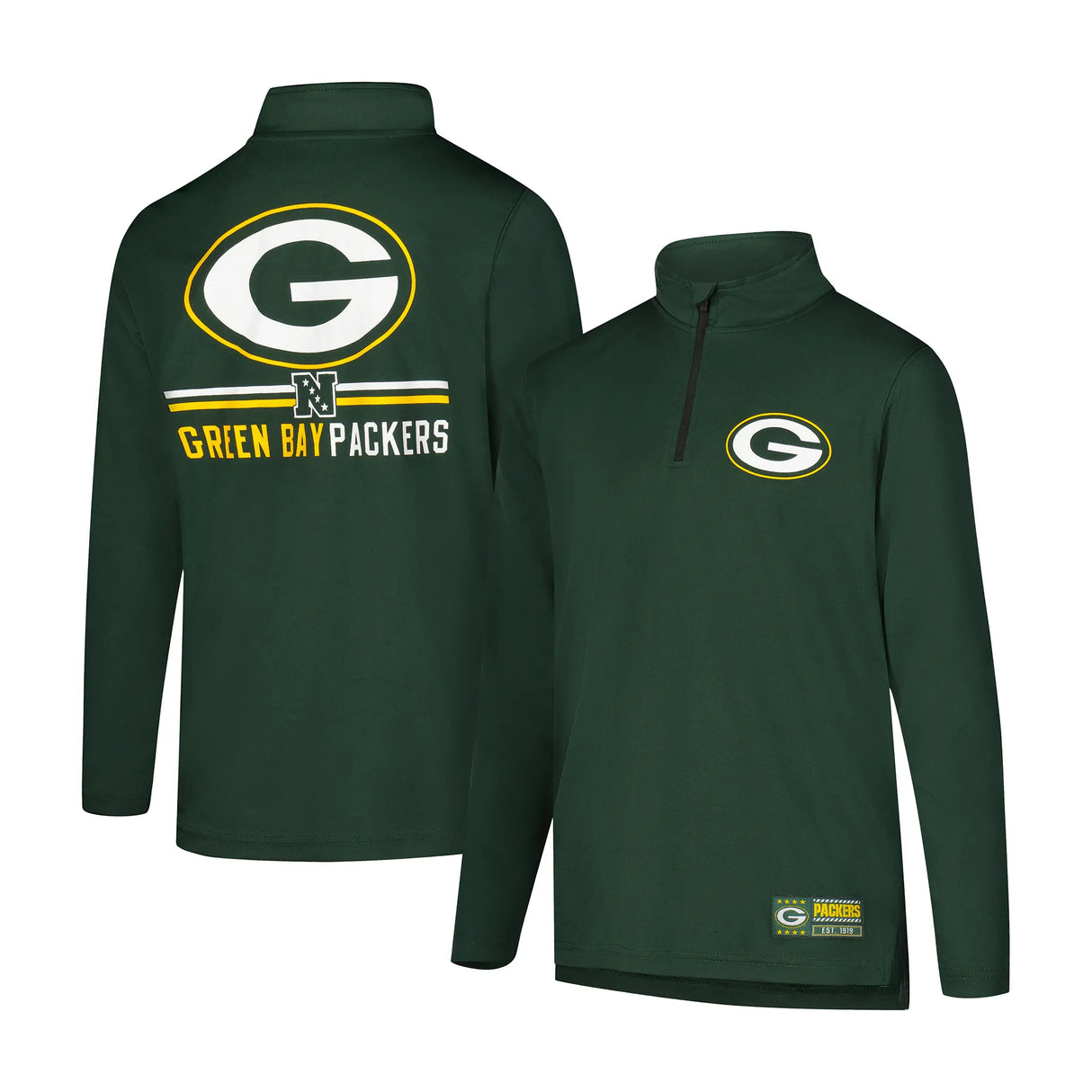 Ultra Game Youth NFL Official Super Soft Quarter Zip Long Sleeve T-Shirt