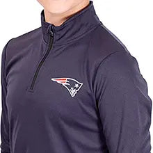 ultra game youth nfl official heather gray super soft quarter zip long sleeve t shirt feature 1