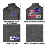 Ultra Game Youth NFL Official Super Soft Quarter Zip Long Sleeve T-Shirt | New England Patriots
