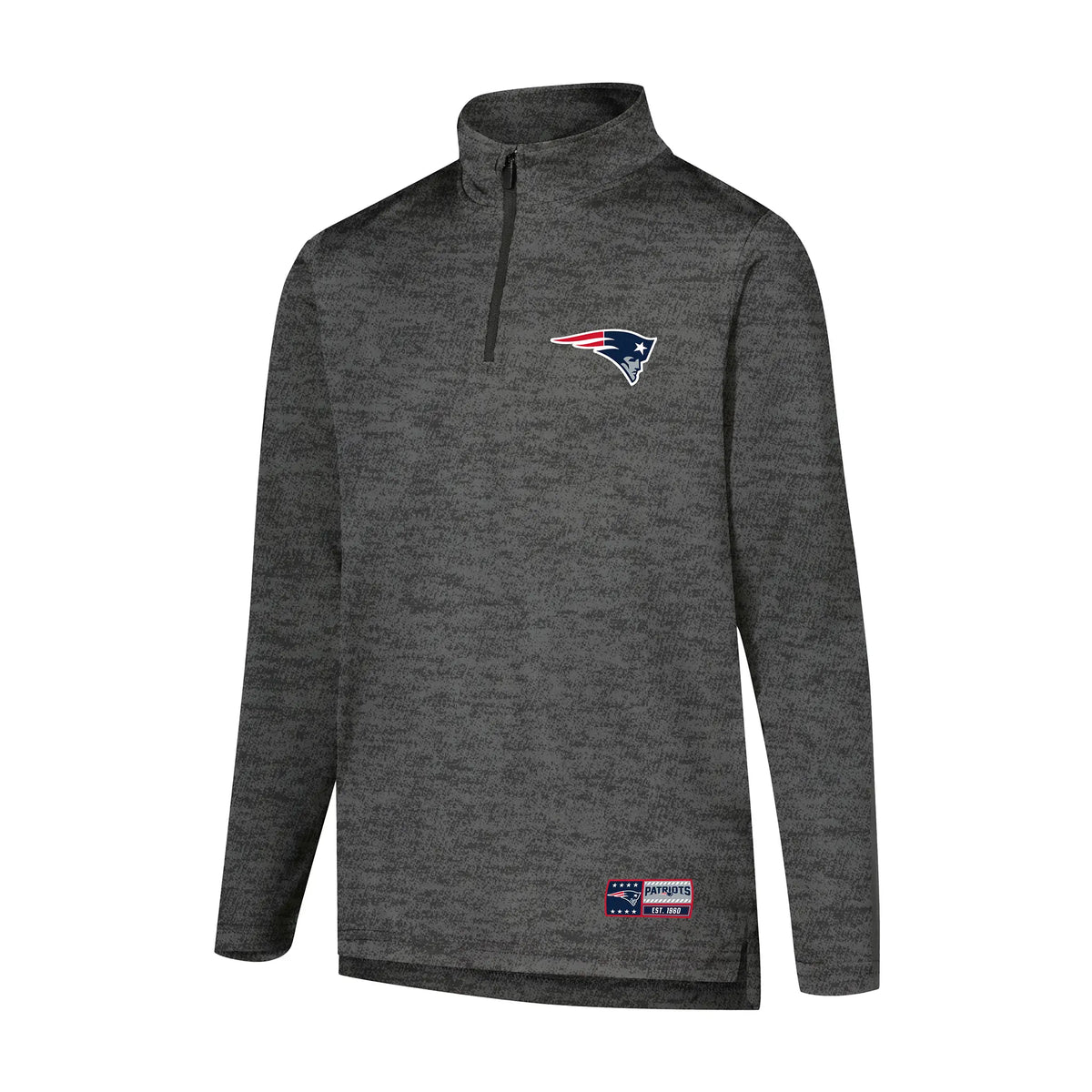 Ultra Game Youth NFL Official Super Soft Quarter Zip Long Sleeve T-Shirt | New England Patriots