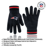 Ultra Game Youth NFL Official Super Soft Marl Knit Winter Beanie Knit Hat with Extra Warm Touch Screen Gloves