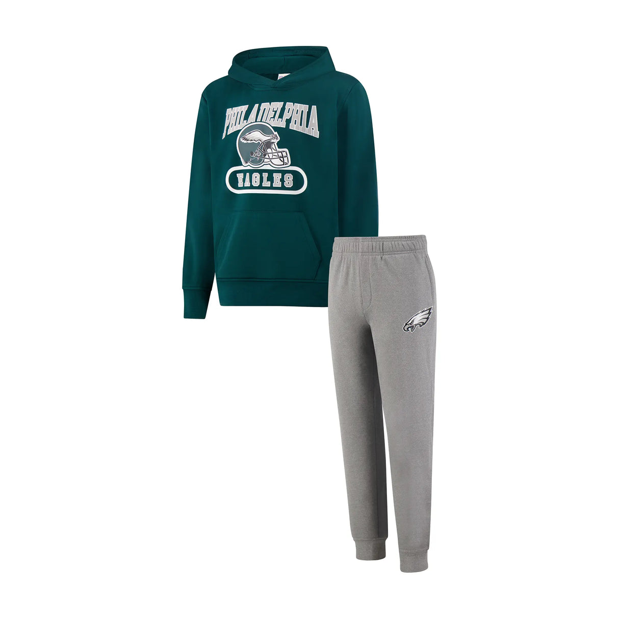 Ultra Game Youth NFL Official Super Soft Hoodie Sweatshirt & Jogger Sweatpants Set | Philadelphia Eagles