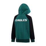 Ultra Game Youth NFL Official Super Soft Full Zip Varsity Hoodie Sweatshirt | Philadelphia Eagles