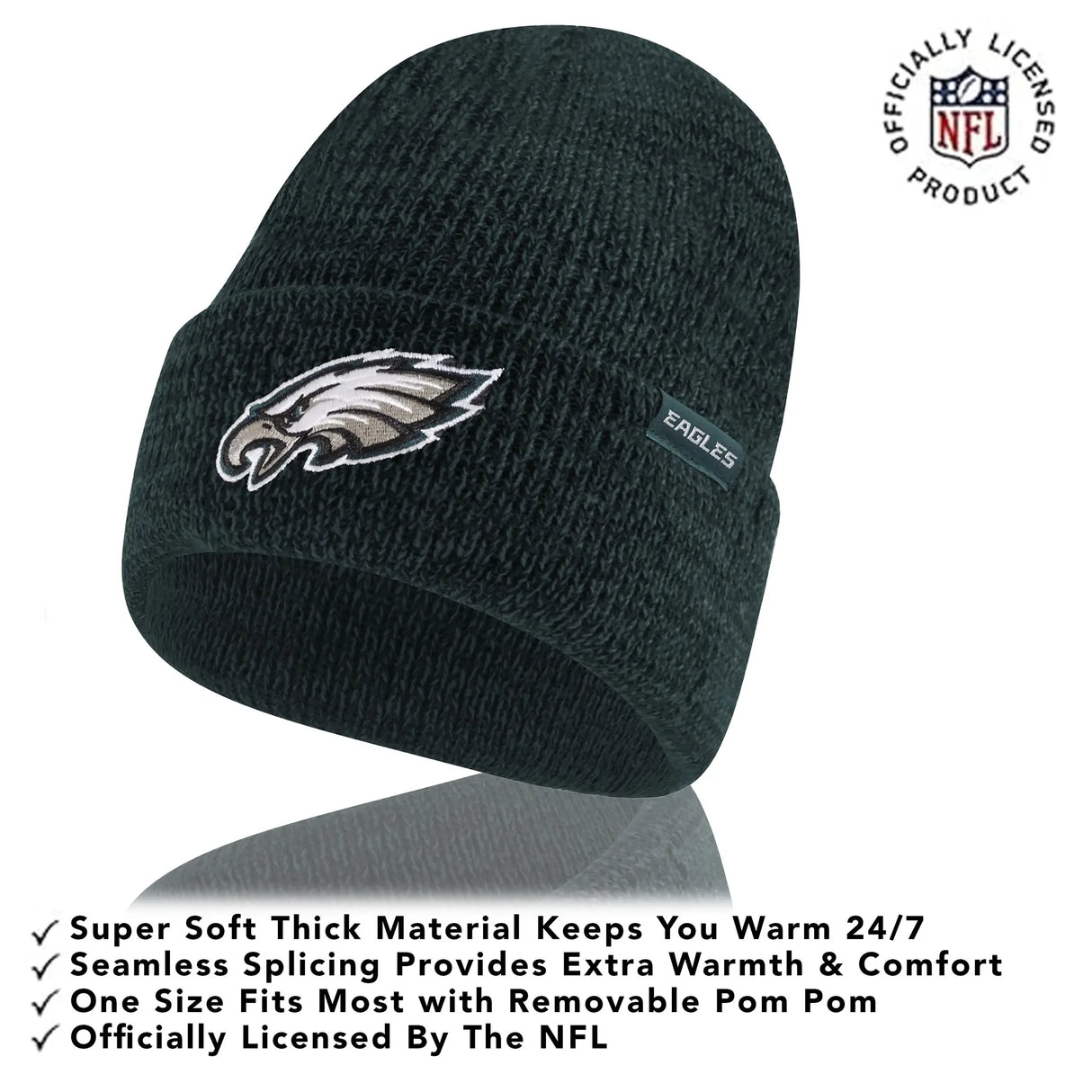 Ultra Game Youth NFL Official Super Soft Marl Knit Winter Beanie Knit Hat with Extra Warm Touch Screen Gloves