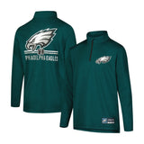 Ultra Game Youth NFL Official Super Soft Quarter Zip Long Sleeve T-Shirt